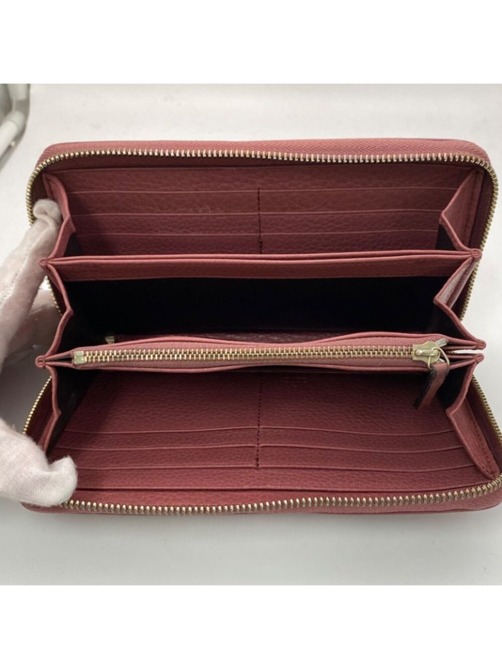 Gucci Wallet GG Marmont Leather Pink Round - Picture 4 of 16